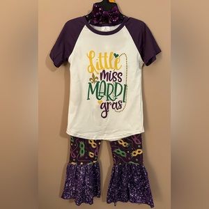 Etsy Mardi Gras Toddler Girl Size 3T Outfit